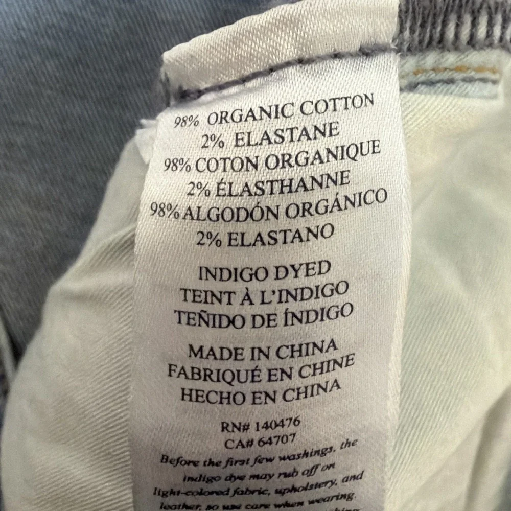Faherty Mens 38x30 Jeans Organic Cotton Blend Straight Leg Mid Rise Medium Wash